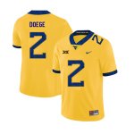 Men's West Virginia Mountaineers NCAA #2 Jarret Doege Yellow Authentic Nike 2019 Stitched College Football Jersey KU15K38NO